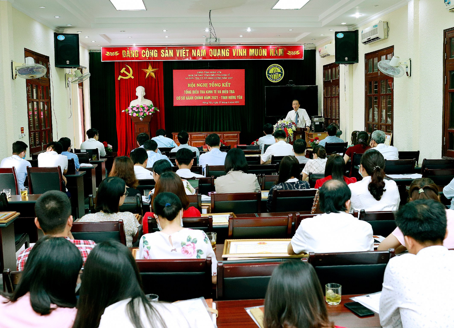 Hưng Yên tổ chức Hội nghị tổng kết công tác Tổng điều tra kinh tế và Điều tra cơ sở hành chính năm 2021