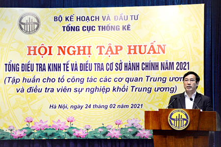 Hội nghị tập huấn Tổng điều tra Kinh tế và điều tra Cơ sở hành chính năm 2021 cho Tổ công tác các cơ quan Trung ương và điều tra viên sự nghiệp khối Trung ương