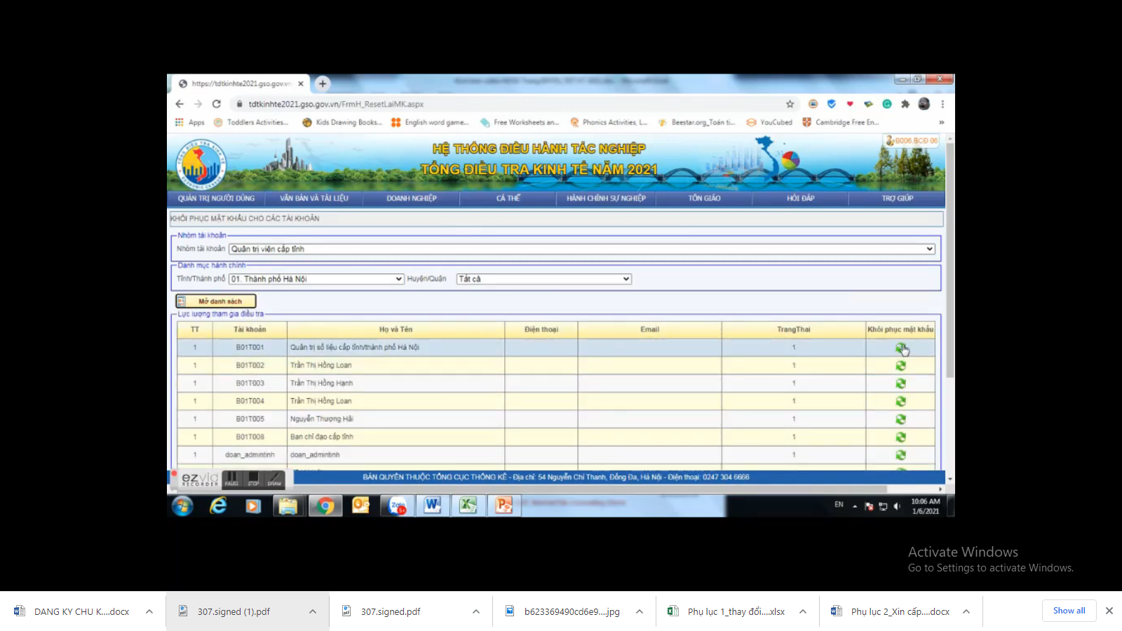 Video Hướng dẫn Trang tác nghiệp TĐT Kinh tế - Phần quản lý người dùng