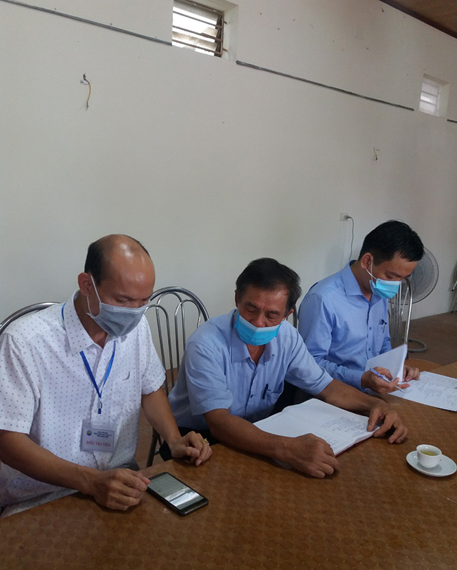 Điều tra viên đến điều tra tại Đình Tức Mặc , phường Lộc Vượng, Tp.Nam Định