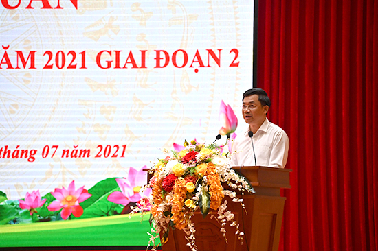 Phó Chủ tịch UBND TP Hà Nội, Trưởng ban BCĐ TĐT Thành phố Hà Minh Hải phát biểu giao nhiệm vụ tại lễ ra quân