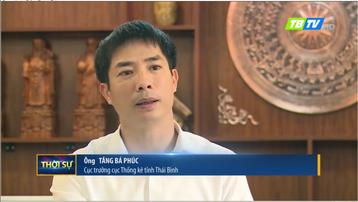 Ông Tăng Bá phúc Cục trưởng Cục Thống kê Thái Bình trả lời phỏng vấn về Tổng điều tra kinh tế năm 2021 trên đài truyền hình Thái Bình