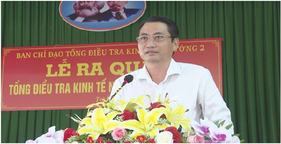 Ông Nguyễn Quỳnh Thiện phát biểu tại lễ ra quân