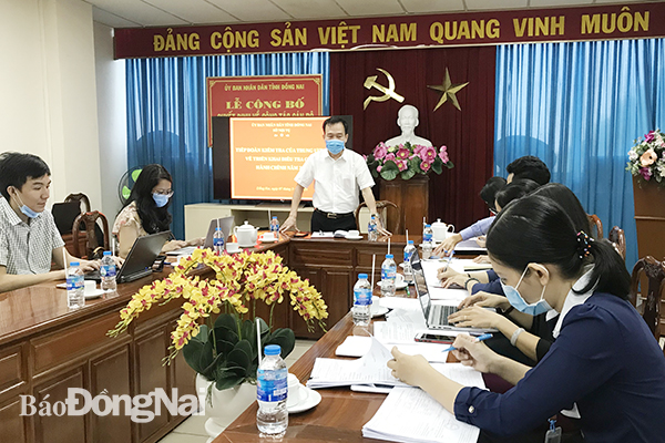 Phó vụ trưởng Vụ tài chính – Bộ Nội vụ, Ủy viên Ban chỉ đạo điều tra CSHC Trung ương Nguyễn Mạnh Quân phát biểu tại buổi làm việc.