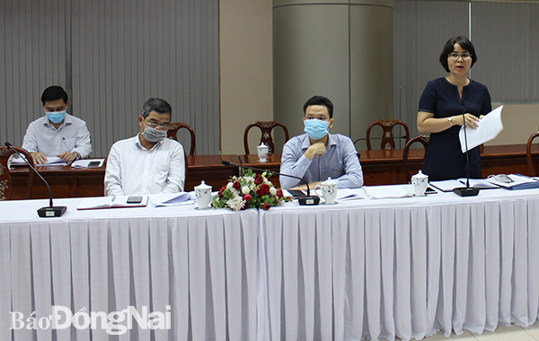 Thành viên Ban chỉ đạo báo cáo tại cuộc họp